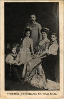 1914 Ferenc Ferdinánd és családja, a meggyilkolt trónörököspár gyermekeivel. Jurányi és Társa kiadása / Archduke Franz Ferdinand of Austria and Sophie, Duchess of Hohenberg with their children (EB)