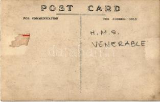 HMS VENERABLE osztrák-magyar matróza / WWI Austro-Hungarian Navy mariner. photo (ragasztónyomok / gl...