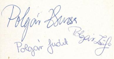 Polgár Judit, Polgár Zsuzsa, Polgár Zsófia, saját kezű aláírásaival ellátott képeslap sakkverseny al...