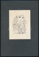 Reich Károly (1922-1988): Álmodozó. Klisé, papír, jelzett a klisén, bal felső sarkában hajtásnyommal, 11×8 cm