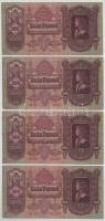 1930. 100P (7x) sorszámkövetők, egy hiányzóval "E 636 032903 - E 636 032910" T:XF,VF