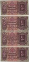 1930. 100P (4x) sorszámkövetők, egy közeli sorszámmal "E 636 032914 - E 636 032916, E 636 032919" T:XF,VF