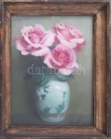 Robert Duflos jelzéssel: Virágcsendélet. Pasztell, papír. Üvegezett, kissé sérült fakeretben. 35×27 cm