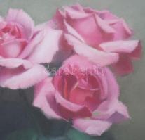 Robert Duflos jelzéssel: Virágcsendélet. Pasztell, papír. Üvegezett, kissé sérült fakeretben. 35×27 ...