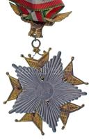 1900 k. "Schlaraffia Tataensis" aranyozott, zománcozott fém kitüntetés nyakszalaggal, háto...