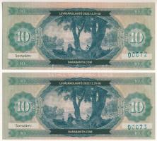 2023. "Darabanth Aukciósház" 2000Ft értékű, kuponja (2x) sorszámkövető "00072-00073&q...