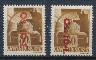 1946 Betűs 2 db Cs.10-I./80f (16.000)