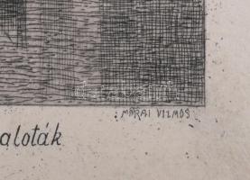 Mátrai Vilmos (1877-?): 5 db, budapesti városrészleteket ábrázoló rézkarca. Jelzettek a nyomaton. ká...