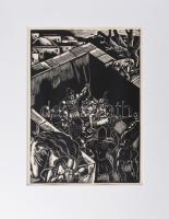 Dallos Hanna (1907-1944): "És bocsásd meg a mi vétkeinket", fametszet, papír, jelzett a me...