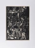 Dallos Hanna (1907-1944): "Mindennapi kenyerünket", fametszet, papír, jelzett a metszeten,...