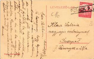 1917 Putnok, Állami kertgazdasági tanszék, kerti lak. Simon József kiadása + "PUTNOK P.U."...