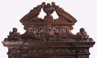 Historizáló festett alumínium tükör, kis kopással, 41x25 cm