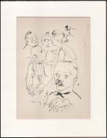 Grosz, George (1893-1959): Alakok. Nyomat, papír, jelzés nélkül, paszpartuban, 26×18,5 cm