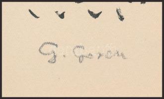 Grosz, George (1893-1959): Szivarozó. Nyomat, papír, utólagos jelzéssel, paszpartuban, lapszéli egés...