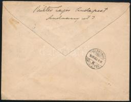 1900 Ajánlott levél a chilei Valparaisoba 3 db S.A.H.J. céglyukasztásos Turul 25f bérmentesítéssel, ...