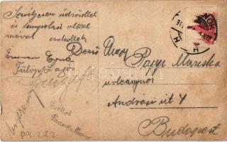 1911 Férfiak söröskorsókkal és hordóval / men with beer mugs and barrel. photo