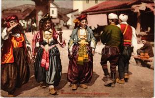 Bosnische Bauern und Bäuerinnen. Verlag A. Thier / Bosnian folklore (Rb)