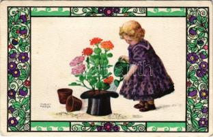 1917 Children art postcard. B.K.W.I. 587-1. s: August Patek (EK)