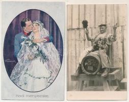 8 db RÉGI képeslap: külföldi városok és művészlapok vegyesen / 8 pre-1945 postcards: foreign towns and art postcards