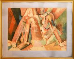 Gerzson Pál (1931-2008): Női akt. Akvarell, papír, jelzés nélkül. Proveniencia: Ajándék a művésztől. Hátoldala kissé foltos. 60×84 cm. Üvegezett fakeretben. KIZÁRÓLAG SZEMÉLYES ÁTVÉTEL, NEM POSTÁZZUK / ONLY PERSONAL COLLECTION IN OUR OFFICE!