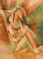 Gerzson Pál (1931-2008): Női akt. Akvarell, papír, jelzés nélkül. Proveniencia: Ajándék a művésztől....