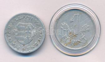 1946. 1Ft Al "Kossuth-címer" kapszulában + 1950. 1Ft Al "Rákosi-címer" kapszuláb...