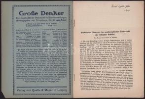 Goldziher Károly (1881-1955) matematikus által DEDIKÁLT 3 db német nyelvű különlenyomat
