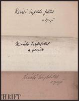 Goldziher Károly (1881-1955) matematikus által DEDIKÁLT 3 db német nyelvű különlenyomat