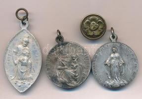 DN vegyes, 4db-os vallási érem- és jelvénytétel T:vegyes