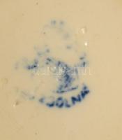 cca 1885 Zsolnay aranykontúrozott virágmintás kiöntő. Jelzett, aranyozáson kopással, m: 12 cm