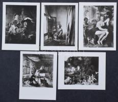 12 db MODERN kisméretű német múzeumi képeslapfüzet műkincsekről / 12 modern German museum leporello ...