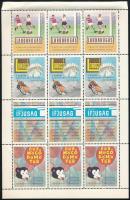 Periodikák 4 klf levélzárója 12 darabos kisívben