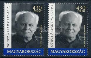 2022 Göncz Árpád bélyeg bal oldalon szélesebbre fogazva + támpéldány / with perforation error