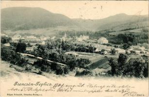 1901 Trencsénteplic, Trencianske Teplice; látkép. Edgar Schmidt kiadása / general view (fl)