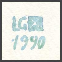 Gibellini, Luisa (1950-), kétoldalas mű: Fecskék, 1990. Akvarell, papír. Jelzett. Hátoldalán toszkán...