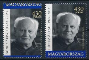 2022 Göncz Árpád bélyeg függőlegesen látványosan elfogazva + támpéldány / with perforation error
