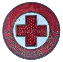 1970 k. "Véradásra kész" zománcozott bronz jelvény (22mm) T:AU