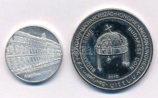 2010. "Magyarország - Budapest érme / Nagyvásárcsarnok" Cu-Ni (32mm) + DN "Bánki Donát Gépész és Biztonságtechnikai Mérnöki Kar / Alapítva: 1879" Al zseton kapszulában (23mm) T:AU-PP fo.