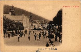 1902 Trencsénteplic, Trencianske Teplice; utca, fürdő. Gansel Lipót 224. / street view, spa, bathhouse (EK)