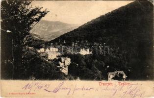 1902 Trencsénteplic, Trencianske Teplice; látkép. Gansel Lipót 5. / general view (b)