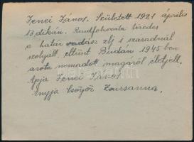 1946 Levelezőlap hadifogoly keresés ügyben 40f bérmentesítéssel, kisegítő számbélyegzővel Sárkereszt...