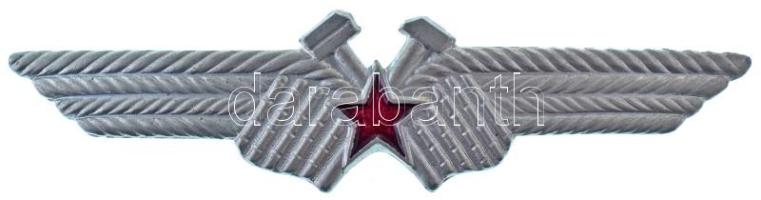 1950 k. "Repülős műszaki jelvény" részben zománcozott fém repülős jelvény (93x24mm) T:AU