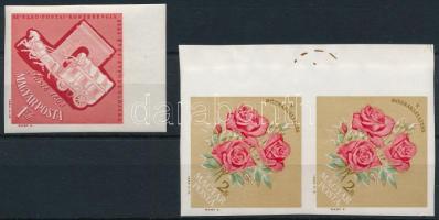 1963 Nagy idők - Nagy események 1Ft Első nemzetközi postai konferencia vágott ívszéli bélyeg + 2Ft vágott ívszéli pár (5.000)