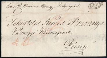 ~1840 Portós levél "GÜNS" - Pécs