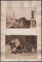cca 1900 Lourdes-i Miasszonyunk szentélyének és a Szeplőtelen Fogantatás Bazilika és a Massabielle-b...