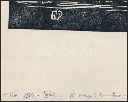 Nolipa István Pál (1907-1986): Gyár. Linómetszet, papír. Jelzett. 13,5x15,5 cm