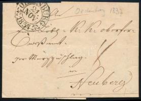 1837 Portós levél "OEDENBURG" - Neuberg