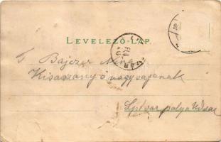 Trencsén, Trencín; vasút a vár alatt, gőzmozdony, vonat / railway under the castle, train, locomotiv...