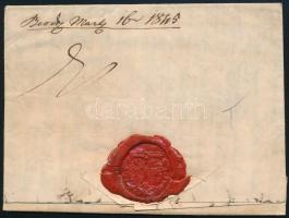 1845 Portós levél kék / blue "RECOMENDIRT / PESTH"