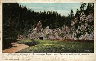 1904 Sztracenai-völgy, Ztracená, Stracenovska dolina, Stratena; Sztraczenai sziklakapu. Fejér E. kiadása / Stratzenaer Felsentor / rock gate (EB)